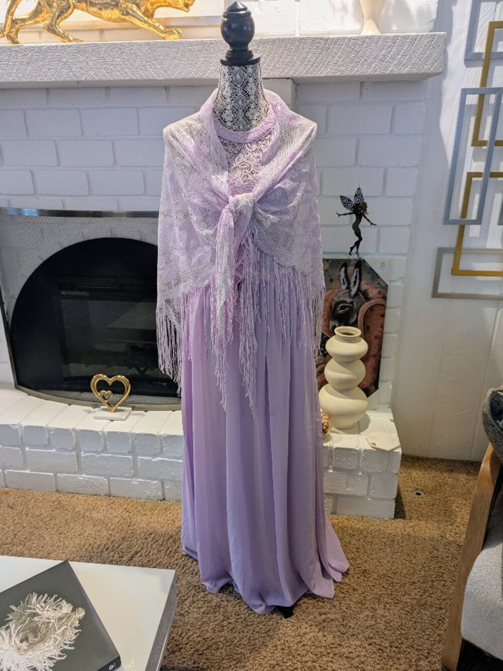 Maxi Dress With Shawl...Size Large